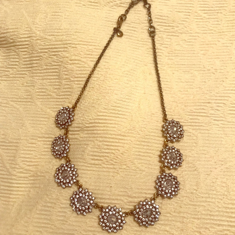 Gold and clear rhinestone necklace